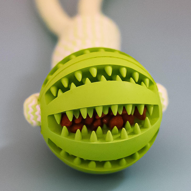Interactive Dog Chew & Treat Ball with Rope