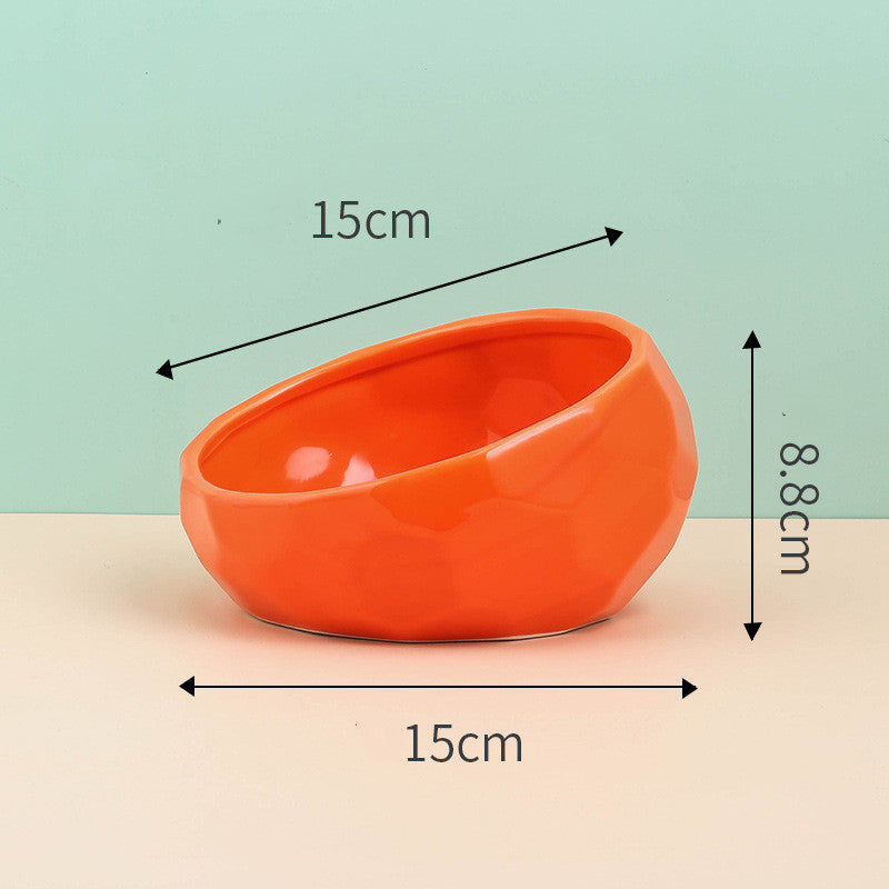 Inclined Ceramic Pet Bowl