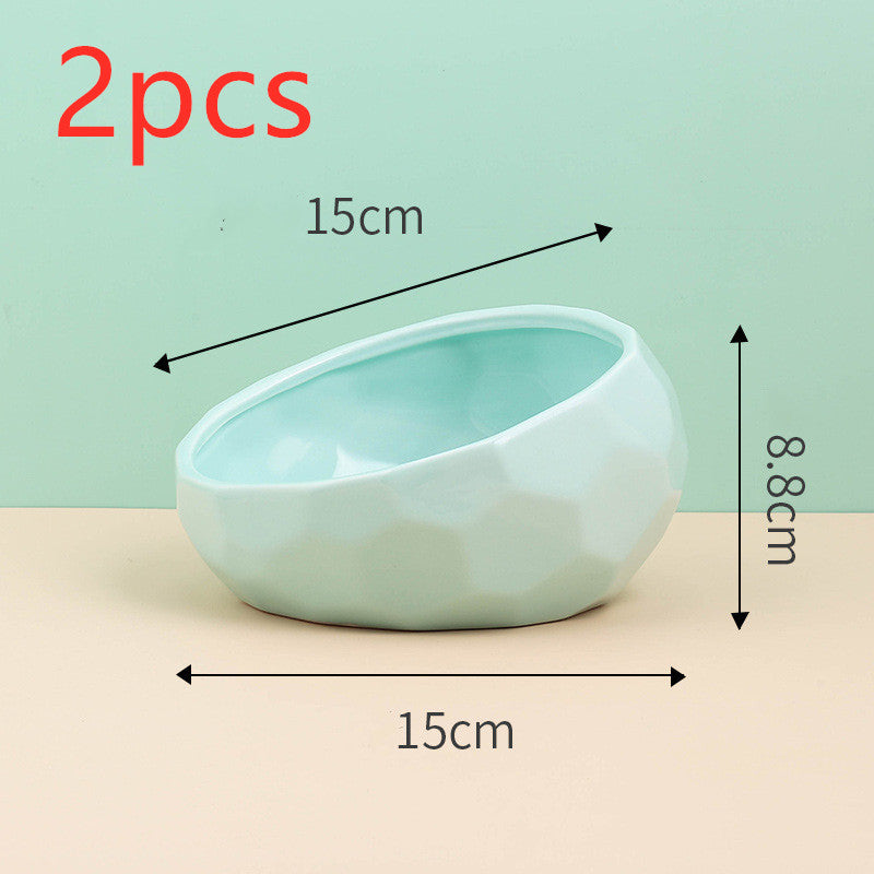 Inclined Ceramic Pet Bowl