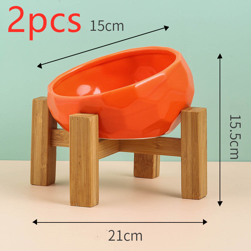 Inclined Ceramic Pet Bowl