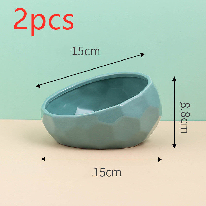 Inclined Ceramic Pet Bowl