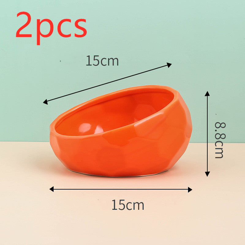 Inclined Ceramic Pet Bowl