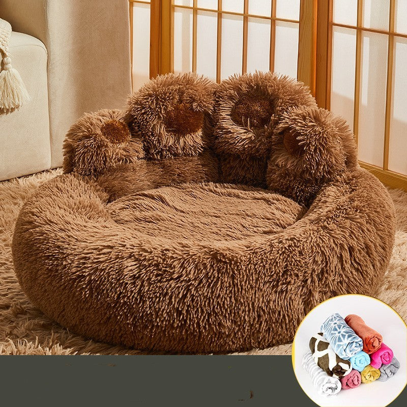 Kennel Warm Fleece-Lined Dog Bed