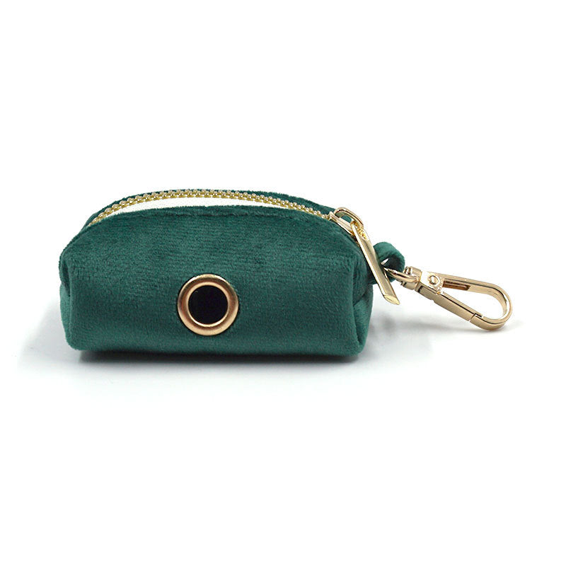 Green Velvet Pet Collar & Leash