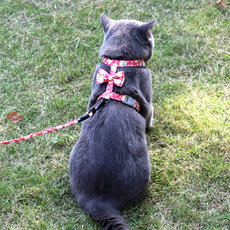 Floral Japanese-Style Cat Leash