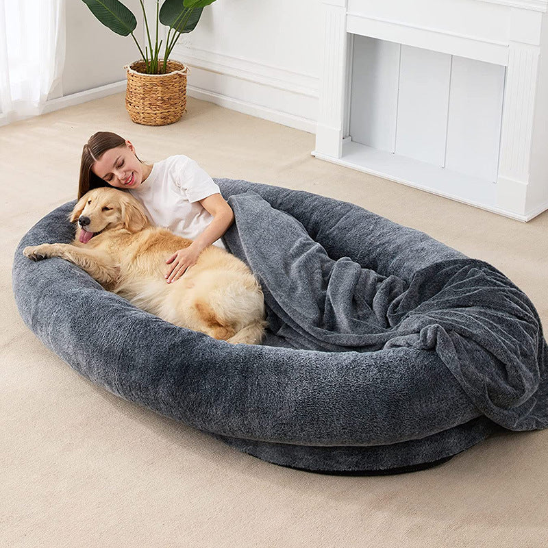 Large Short Plush Dog Bed