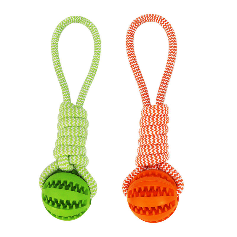 Interactive Dog Chew & Treat Ball with Rope