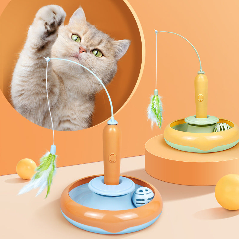 2-in-1 Interactive Cat Toy with Feather