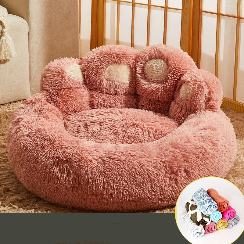 Kennel Warm Fleece-Lined Dog Bed