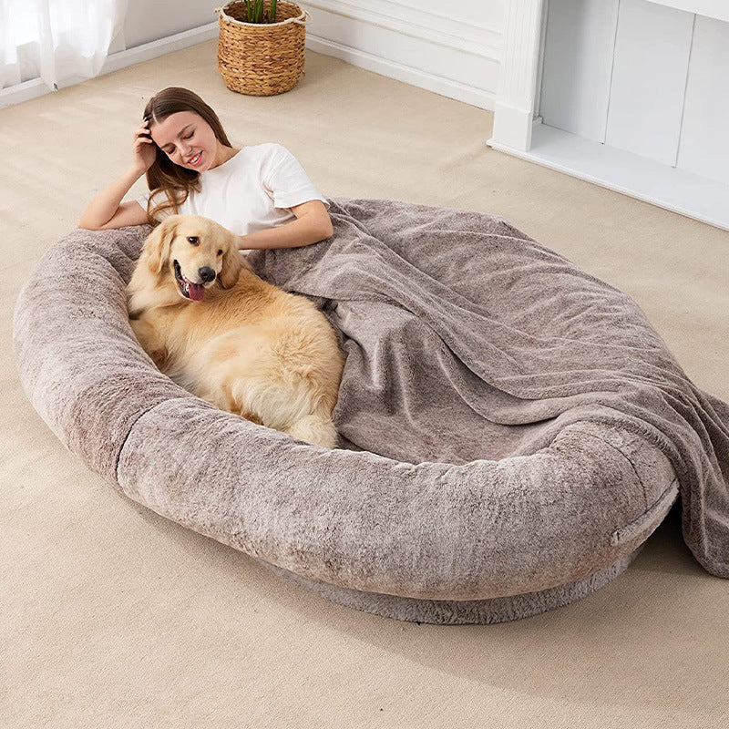 Large Short Plush Dog Bed