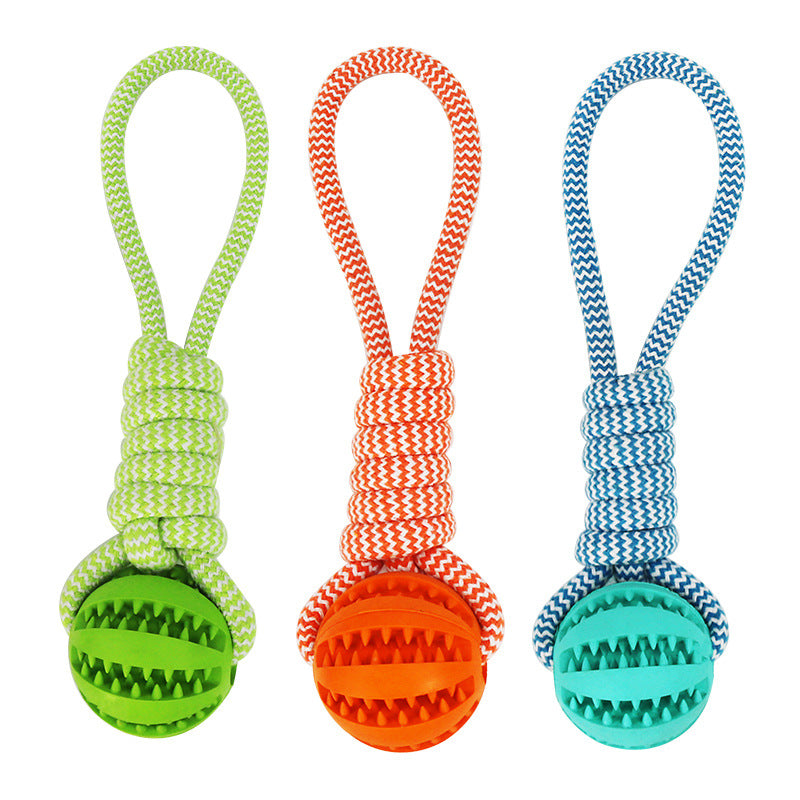 Interactive Dog Chew & Treat Ball with Rope