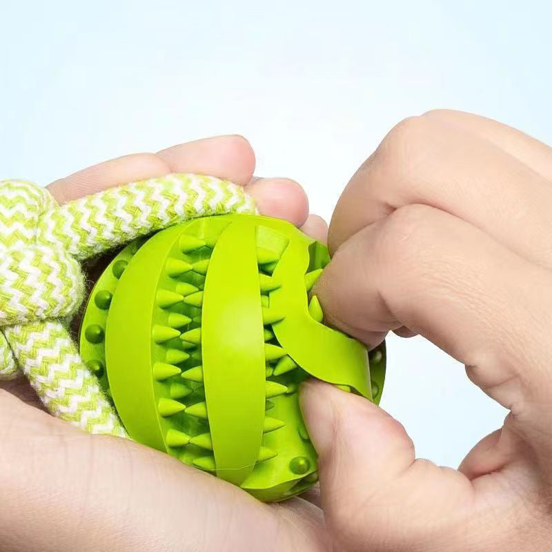 Interactive Dog Chew & Treat Ball with Rope