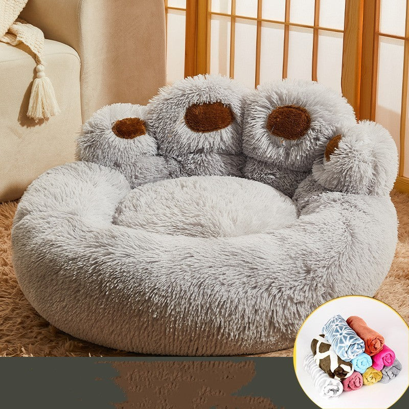Kennel Warm Fleece-Lined Dog Bed