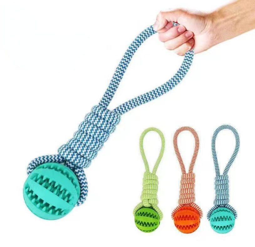 Interactive Dog Chew & Treat Ball with Rope